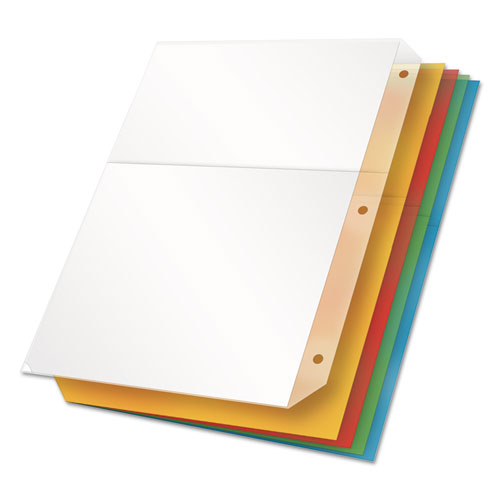 Cardinal Poly Ring Binder Pockets, 11 x 8 1-2, Assorted Colors, 5-Pack 84007