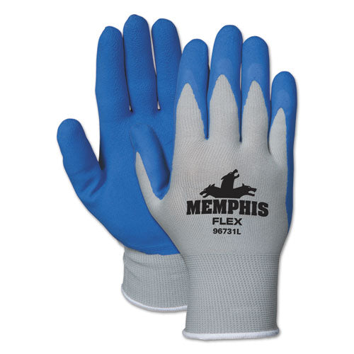 MCR Safety Memphis Flex Seamless Nylon Knit Gloves, Large, Blue-Gray, Pair 96731L