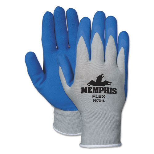 MCR Safety Memphis Flex Seamless Nylon Knit Gloves, X-Large, Blue-Gray, Dozen 96731XL