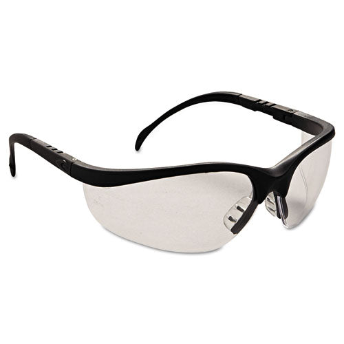 MCR Safety Klondike Safety Glasses, Matte Black Frame, Clear Lens, 12-Box KD110