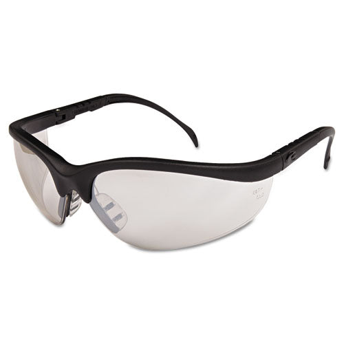 MCR Safety Klondike Safety Glasses, Black Matte Frame, Clear Mirror Lens, 12-Box KD119