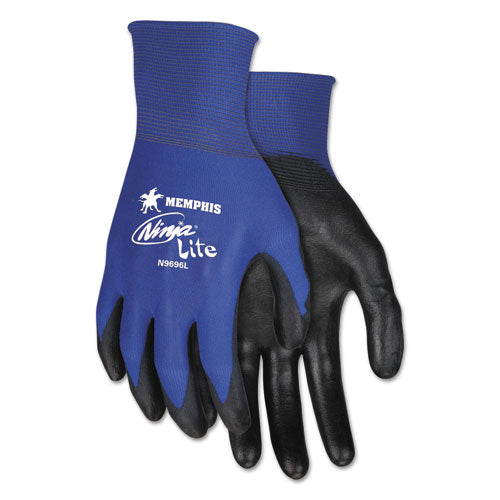 MCR Safety Ultra Tech Tactile Dexterity Work Gloves, Blue-Black, Large, 1 Dozen N9696L
