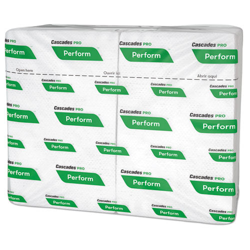 Cascades Pro Perform Interfold Napkins, 1-Ply, 6.5 x 4.25, White, 376-Pack, 16 Packs-Carton T410