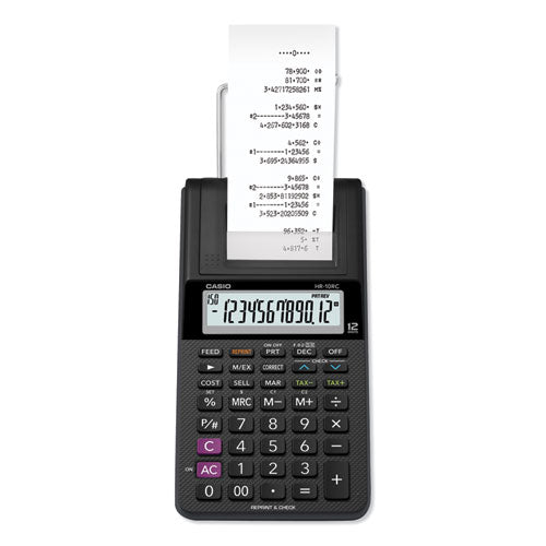 Casio HR-10RC Handheld Portable Printing Calculator, Black Print, 1.6 Lines-Sec HR-10RC