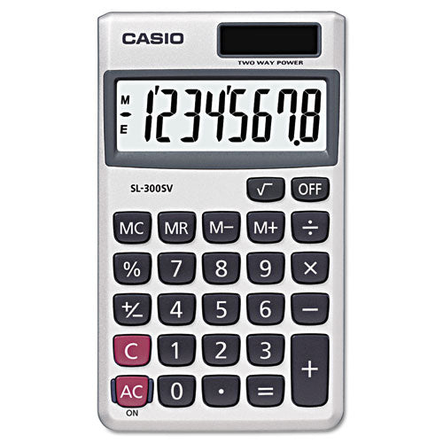 Casio SL-300SV Handheld Calculator, 8-Digit LCD SL-300SV
