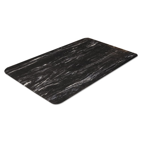 Crown Cushion-Step Surface Mat, 24 x 36, Marbleized Rubber, Black CU 2436BK