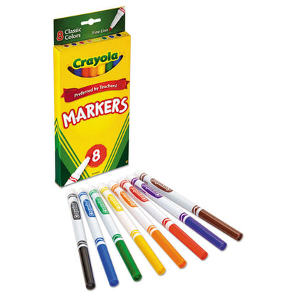 Crayola Non-Washable Marker, Fine Bullet Tip, Assorted Classic Colors, 8-Pack 587709