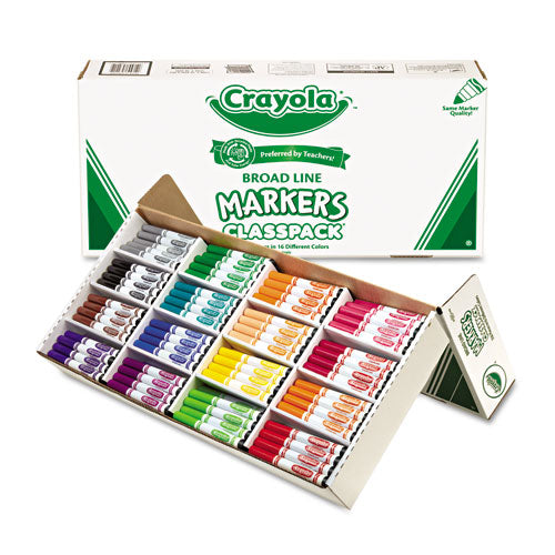 Crayola Non-Washable Marker, Broad Bullet Tip, Assorted Classic Colors, 256-Box 588201