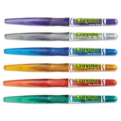 Crayola Glitter Markers, Medium Bullet Tip, Assorted Colors, 6-Set 588629