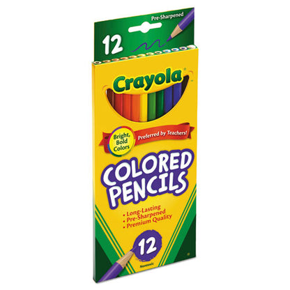 Crayola Long-Length Colored Pencil Set, 3.3 mm, 2B (#1), Assorted Lead-Barrel Colors, Dozen 684012