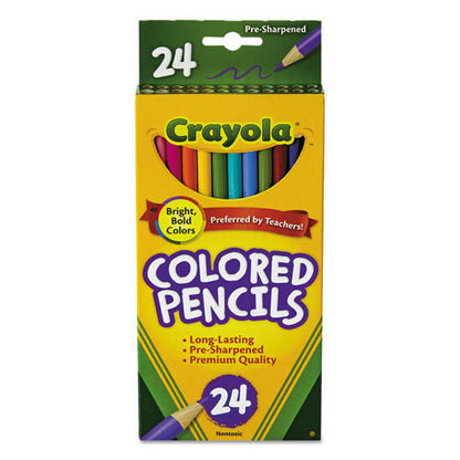 Crayola Long-Length Colored Pencil Set, 3.3 mm, 2B (#1), Assorted Lead-Barrel Colors, 24-Pack 684024
