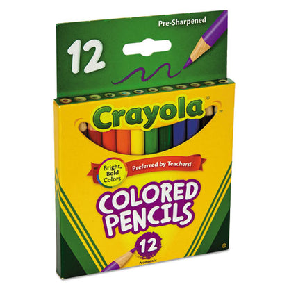 Crayola Short-Length Colored Pencil Set, 3.3 mm, 2B (#1), Assorted Lead-Barrel Colors, Dozen 684112