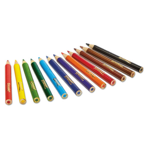 Crayola Short-Length Colored Pencil Set, 3.3 mm, 2B (#1), Assorted Lead-Barrel Colors, Dozen 684112
