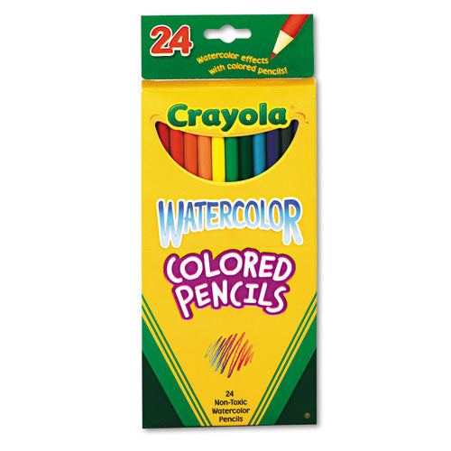 Crayola Watercolor Pencil Set, 3.3 mm, 2B (#1), Assorted Lead-Barrel Colors, 24-Pack 68-4304