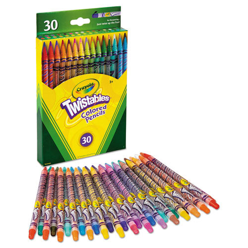 Crayola Twistables Colored Pencils, 2 mm, 2B (#1), Assorted Lead-Barrel Colors, 30-Pack 687409