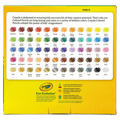 Crayola Long-Length Colored Pencil Set, 3.3 mm, 2B (#1), Assorted Lead-Barrel Colors, 100-Pack 688100