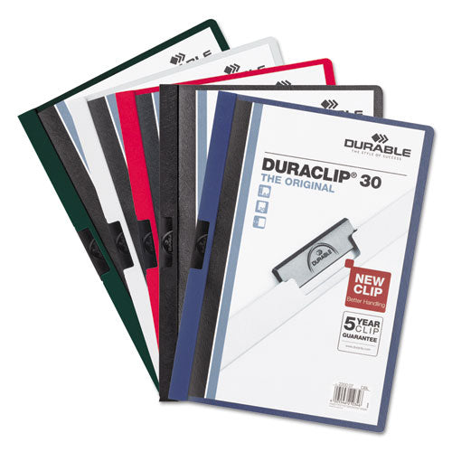 Durable DuraClip Report Cover, Clip Fastener, 8.5 x 11 , Clear-Red, 25-Box 220303