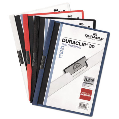 Durable DuraClip Report Cover, Clip Fastener, 8.5 x 11, Clear-Navy, 25-Box 220328