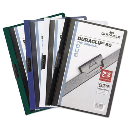 Durable DuraClip Report Cover, Clip Fastener, 8.5 x 11, Clear-Dark Blue, 25-Box 221407