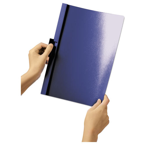 Durable DuraClip Report Cover with Clip Fastener, 8.5 x 11, Clear-Navy, 25-Box 221428