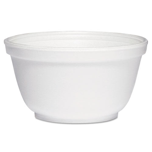 Dart Foam Bowls, 10 oz, White, 50-Pack, 20 Packs-Carton 10B20