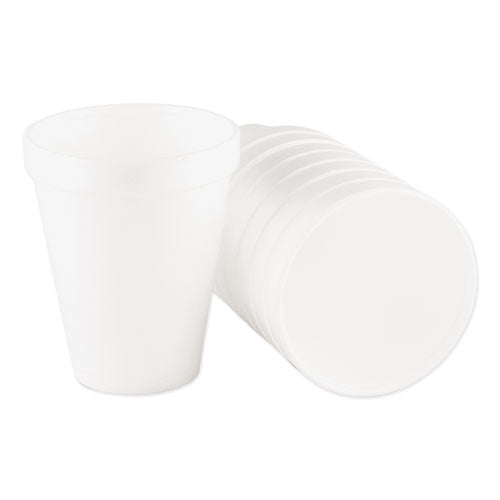 Dart Foam Drink Cups, 10 oz, White, 25-Bag, 40 Bags-Carton 10J10