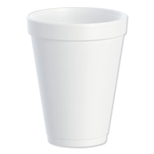 Dart Foam Drink Cups, 12 oz, White, 25-Bag, 40 Bags-Carton 12J12