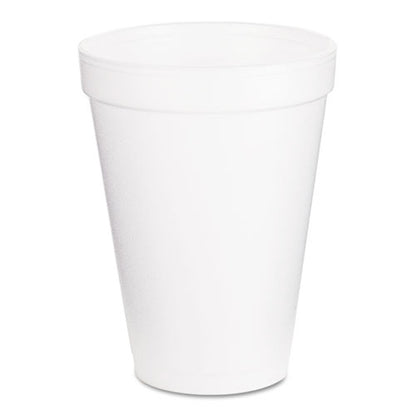 Dart Foam Drink Cups, 12 oz, White, 1,000-Carton 12J16
