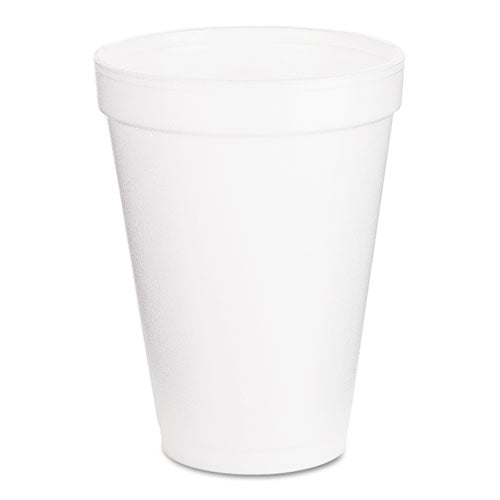 Dart Foam Drink Cups, 12 oz, White, 1,000-Carton 12J16