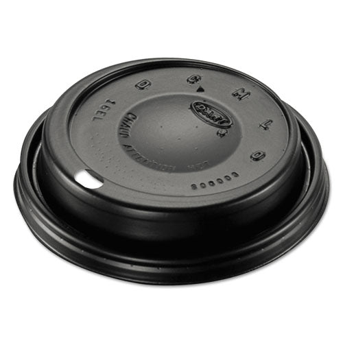 Dart Cappuccino Dome Sipper Lids, Fits 12 oz to 24 oz Cups, Black, 100-Pack, 10 Packs-Carton 16ELBLK