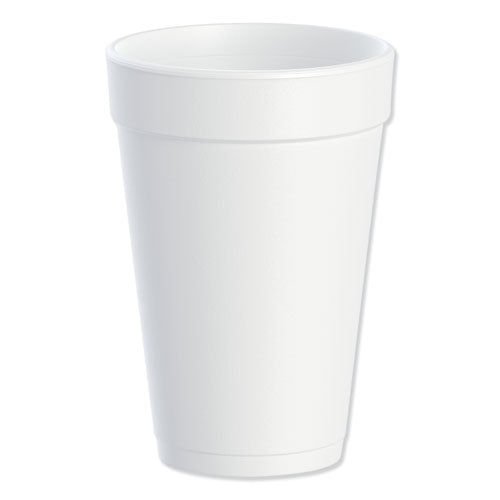 Dart Foam Drink Cups, 16 oz, White, 25/Bag, 40 Bags/Carton 16J16