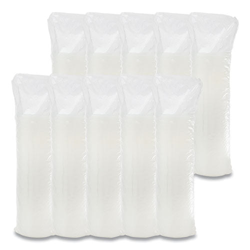 Dart Plastic Lids, Fits 12 oz to 24 oz Hot-Cold Foam Cups, Straw-Slot Lid, White, 100-Pack, 10 Packs-Carton 16SL