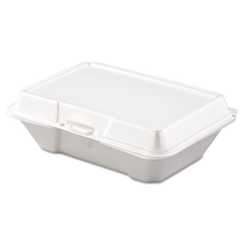 Dart Foam Hinged Lid Containers, 1-Compartment, 6.4 x 9.3 x 2.9, White, 200-Carton 205HT1