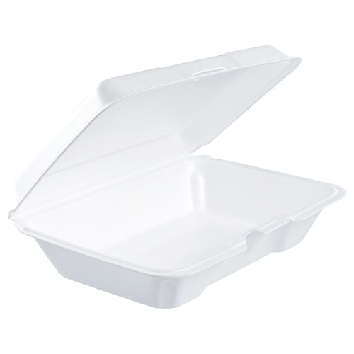 Dart Foam Hinged Lid Containers, 6.4 x 9.3 x 2.6, White, 200-Carton 206HT1R