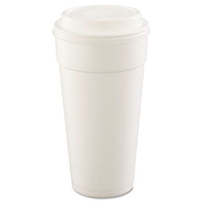 Dart Foam Drink Cups, Hot-Cold, 24 oz, White, 25-Bag, 20 Bags-Carton 24J16