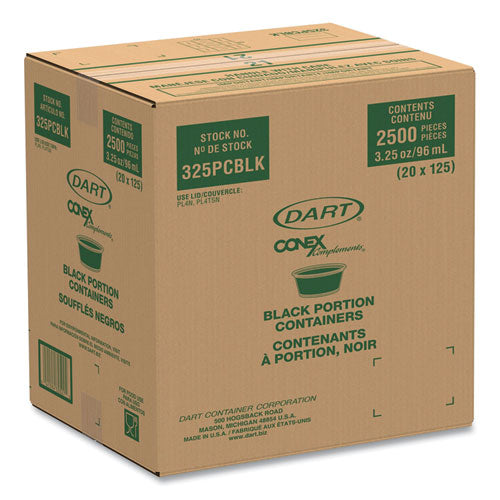 Dart Conex Complements Portion-Medicine Cups, 3.25 oz, Black, 125-Bag, 20 Bags-Carton 325PCBLK