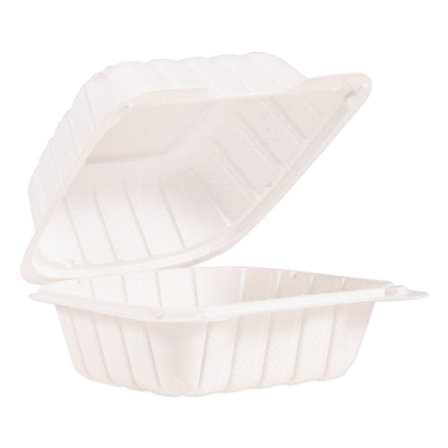 ProPlanet by Dart Hinged Lid Containers, 6 x 6.3 x 3.3, White, 400-Carton 60MFPPHT1