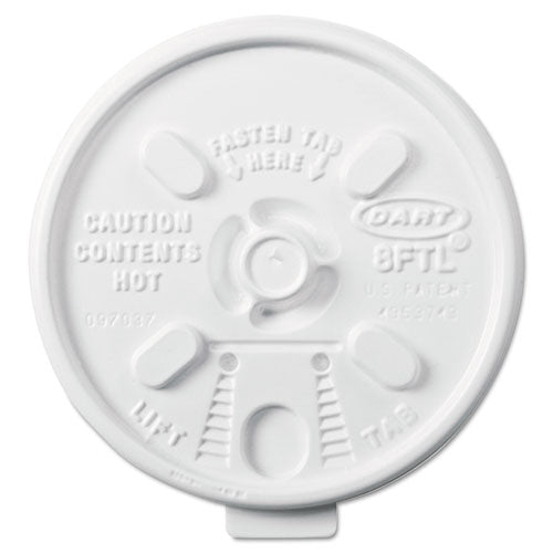 Dart Lift n' Lock Plastic Hot Cup Lids, Fits 6 oz to 10 oz Cups, White, 1,000-Carton 8FTL