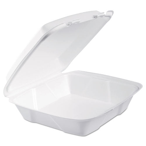 Dart Foam Hinged Lid Containers, 9 x 9 x 3, White, 200-Carton 90HT1R
