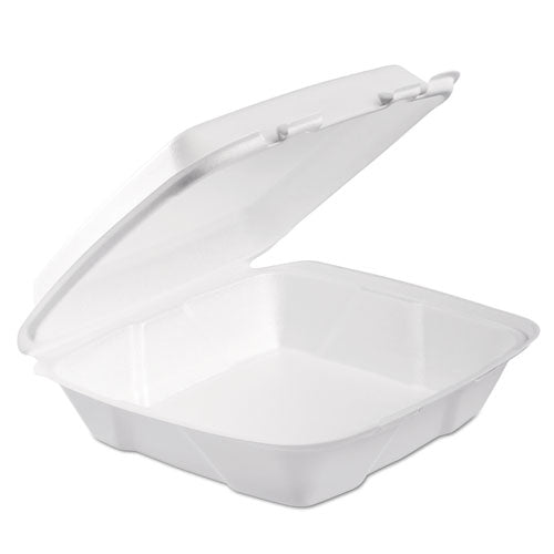 Dart Foam Hinged Lid Container, Performer Perforated Lid, 9 x 9.4 x 3, White, 100-Bag, 2 Bag-Carton 90HTPF1R