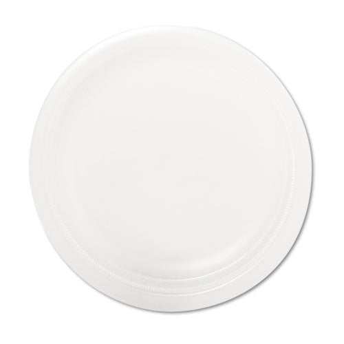 Dart Quiet Classic Laminated Foam Dinnerware Plate, 9" dia, White, 125-Pack 9PWQR