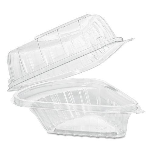 Dart Showtime Clear Hinged Containers, Pie Wedge, 6.67 oz, 6.1 x 5.6 x 3, Clear, 125-Pack, 2 Packs-Carton C54HT1
