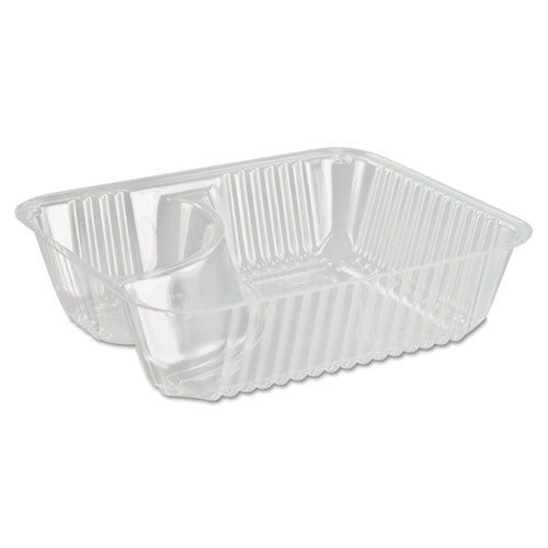 Dart ClearPac Small Nacho Tray, 2-Compartments, 5 x 6 x 1.5, Clear, 125-Bag, 2 Bags-Carton C56NT2