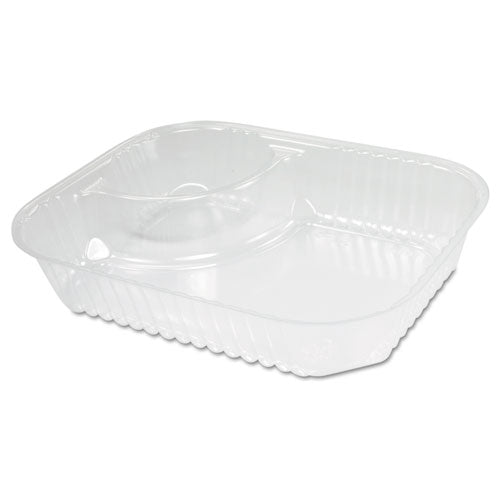 Dart ClearPac Large Nacho Tray, 2-Compartments, 3.3 oz, 6.2 x 6.2 x 1.6, Clear, 500-Carton C68NT2