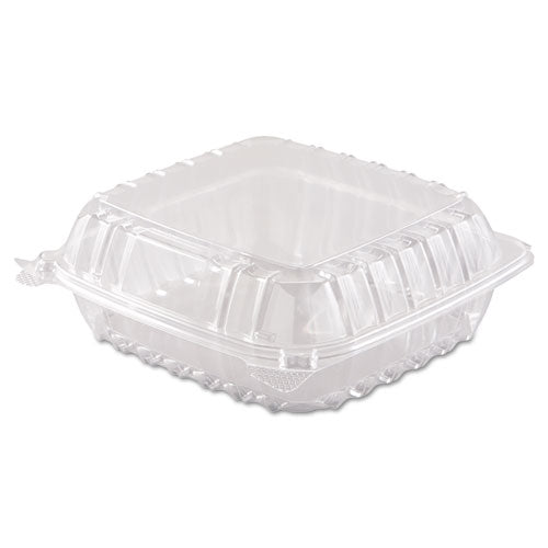 Dart ClearSeal Hinged-Lid Plastic Containers, 8.3 x 8.3 x 3, Clear, 250-Carton C90PST1