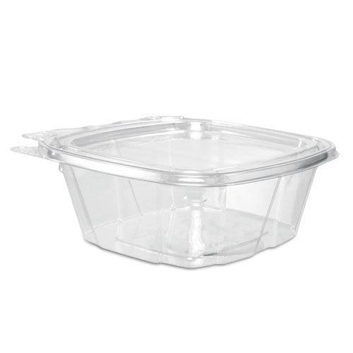 Dart ClearPac SafeSeal Tamper-Resistant, Tamper-Evident Containers, Flat Lid, 12 oz, 4.9 x 2 x 5.5, Clear, 100-Bag, 2 Bags-Carton CH12DEF