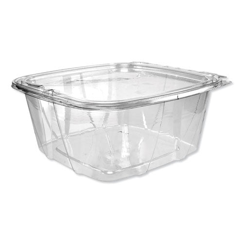 Dart ClearPac SafeSeal Tamper-Resistant, Tamper-Evident Containers, Flat Lid, 64 oz, 8.1 x 7.8 x 3.3, Clear, 100-Bag, 2 Bags-CT CH64DEF
