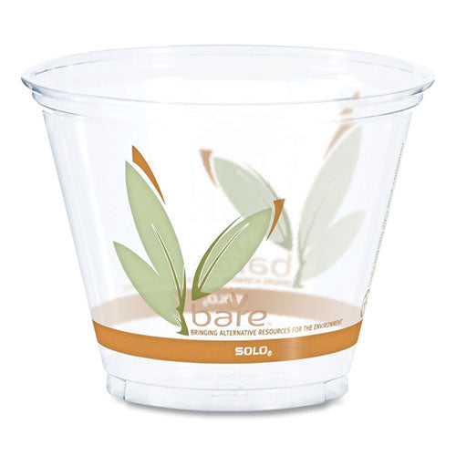 Dart Bare Eco-Forward RPET Cold Cups, 9 oz, Leaf Design, Clear-Green-Orange, 1,000-Carton RTP9RBARE