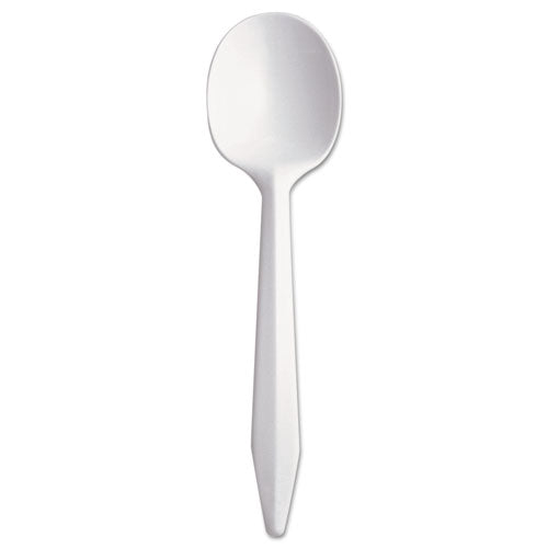 Dart Style Setter Mediumweight Plastic, Spoons, White, 5.6", 1000-Carton SU6BW