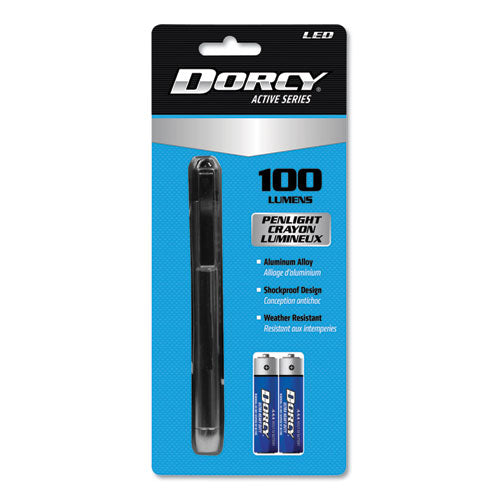 DORCY 100 Lumen LED Penlight, 2 AAA Batteries (Included), Silver 411218